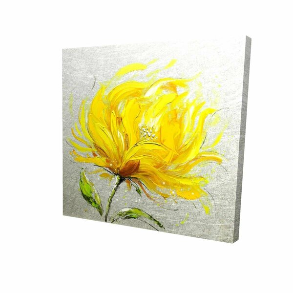 Fondo 12 x 12 in. Yellow Fluffy Flower-Print on Canvas FO2789211